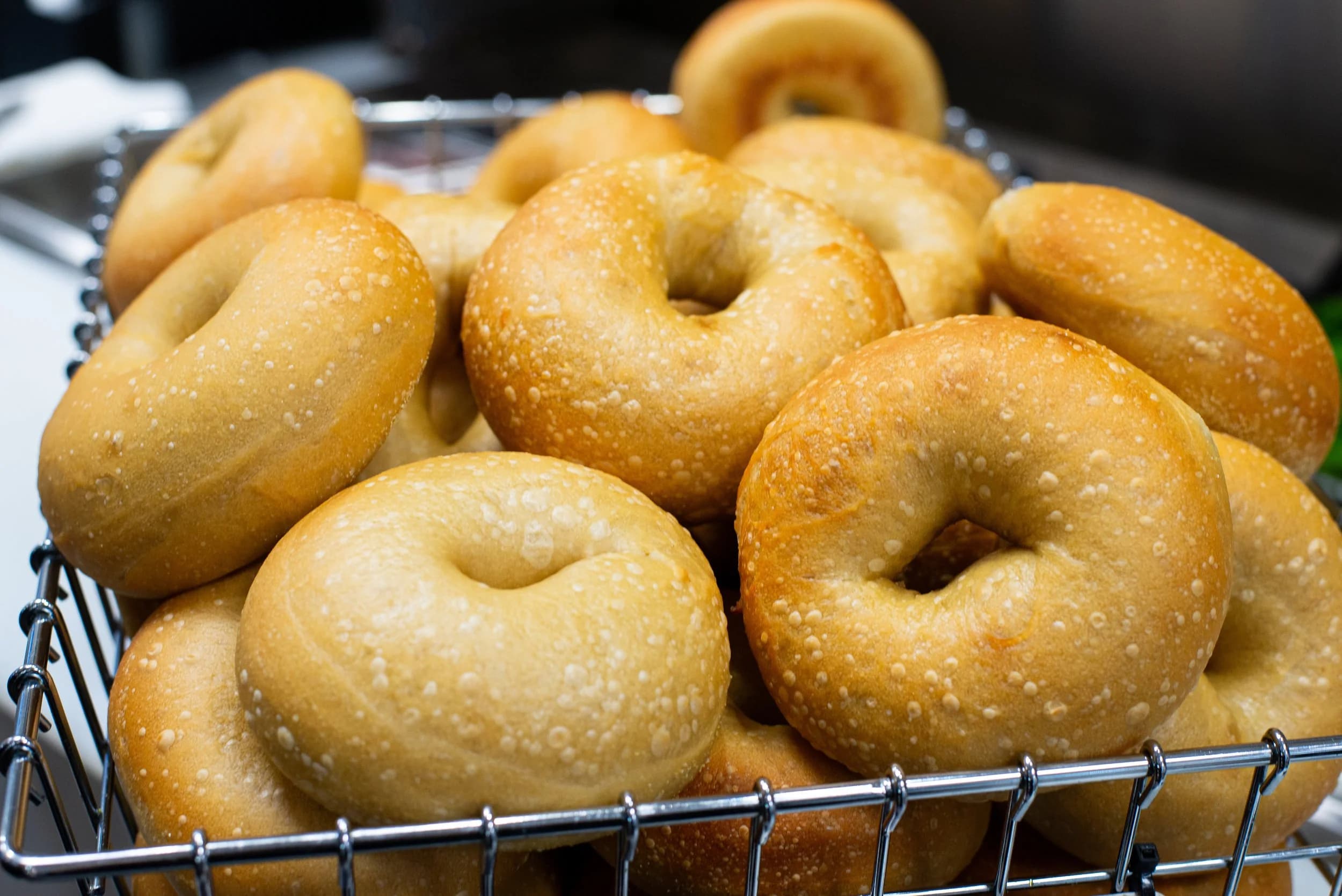 A fresh Dan's Bagels bagel — weekly regular order